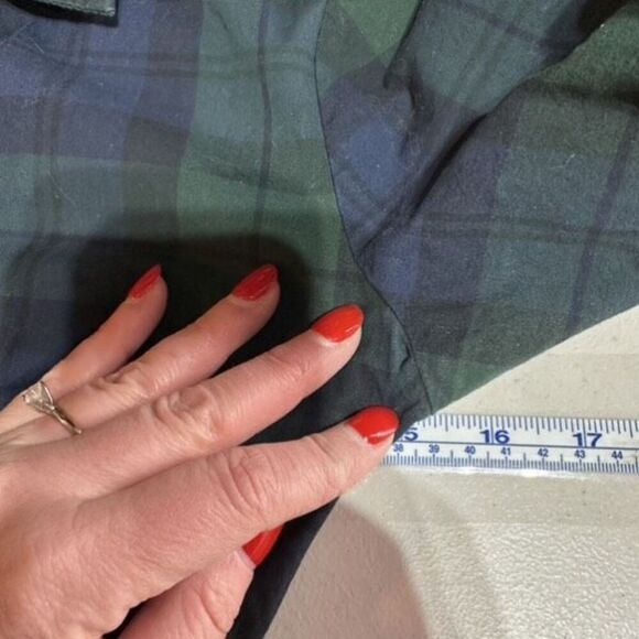 J. Crew Black Watch Tartan Plaid Knew Length Shirt Dress Size 2 Blue & Green - Picture 5 of 12